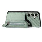 For Samsung Galaxy A56 5G Carbon Fiber Horizontal Flip Zipper Wallet Phone Case(Green) - 3