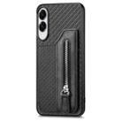 For Samsung Galaxy S25 Edge 5G Carbon Fiber Horizontal Flip Zipper Wallet Phone Case(Black) - 2