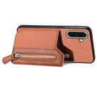 For Samsung Galaxy S25 5G Carbon Fiber Horizontal Flip Zipper Wallet Phone Case(Brown) - 3