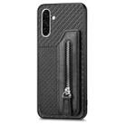 For Samsung Galaxy S25+ 5G Carbon Fiber Horizontal Flip Zipper Wallet Phone Case(Black) - 2