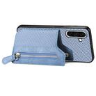 For Samsung Galaxy S25+ 5G Carbon Fiber Horizontal Flip Zipper Wallet Phone Case(Blue) - 3