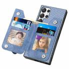 For Samsung Galaxy S25 Ultra 5G Carbon Fiber Horizontal Flip Zipper Wallet Phone Case(Blue) - 3