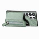 For Samsung Galaxy S25 Ultra 5G Carbon Fiber Horizontal Flip Zipper Wallet Phone Case(Green) - 2