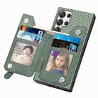 For Samsung Galaxy S25 Ultra 5G Carbon Fiber Horizontal Flip Zipper Wallet Phone Case(Green) - 3