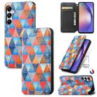For Samsung Galaxy A55 5G CaseNeo Colorful Magnetic Leather Phone Case(Rhombus Mandala) - 1