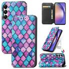 For Samsung Galaxy A55 5G CaseNeo Colorful Magnetic Leather Phone Case(Purple Scales) - 1