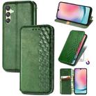 For Samsung Galaxy A25 5G Cubic Grid Pressed Magnetic Leather Phone Case(Green) - 1