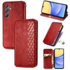 For Samsung Galaxy A15 Cubic Grid Pressed Magnetic Leather Phone Case(Red) - 1