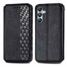 For Samsung Galaxy M14 4G Cubic Grid Pressed Magnetic Leather Phone Case(Black) - 1