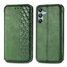 For Samsung Galaxy M14 4G Cubic Grid Pressed Magnetic Leather Phone Case(Green) - 1