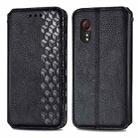 For Samsung Galaxy XCover 5 Cubic Grid Pressed Magnetic Leather Phone Case(Black) - 1