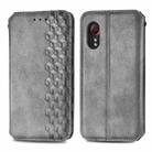 For Samsung Galaxy XCover 5 Cubic Grid Pressed Magnetic Leather Phone Case(Grey) - 1