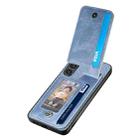 For Samsung Galaxy S24+ 5G Carbon Fiber Vertical Flip Zipper Phone Case(Blue) - 3