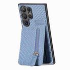 For Samsung Galaxy S24 Ultra 5G Carbon Fiber Vertical Flip Zipper Phone Case(Blue) - 1