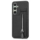 For Samsung Galaxy A56 5G Carbon Fiber Vertical Flip Zipper Phone Case(Black) - 2