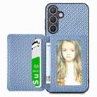 For Samsung Galaxy S24 5G Carbon Fiber Magnetic Card Wallet RFID Blocking Phone Case(Blue) - 1