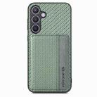 For Samsung Galaxy S24 5G Carbon Fiber Magnetic Card Wallet RFID Blocking Phone Case(Green) - 2