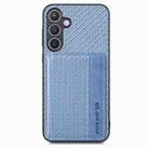 For Samsung Galaxy S24+ 5G Carbon Fiber Magnetic Card Wallet RFID Blocking Phone Case(Blue) - 2