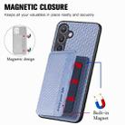 For Samsung Galaxy S24+ 5G Carbon Fiber Magnetic Card Wallet RFID Blocking Phone Case(Blue) - 3