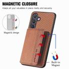 For Samsung Galaxy S24+ 5G Carbon Fiber Magnetic Card Wallet RFID Blocking Phone Case(Brown) - 3
