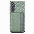 For Samsung Galaxy S24+ 5G Carbon Fiber Magnetic Card Wallet RFID Blocking Phone Case(Green) - 2