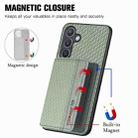 For Samsung Galaxy S24+ 5G Carbon Fiber Magnetic Card Wallet RFID Blocking Phone Case(Green) - 3