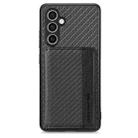 For Samsung Galaxy S23 FE 5G Carbon Fiber Magnetic Card Wallet RFID Blocking Phone Case(Black) - 1