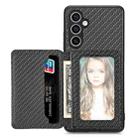 For Samsung Galaxy S23 FE 5G Carbon Fiber Magnetic Card Wallet RFID Blocking Phone Case(Black) - 2