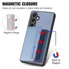For Samsung Galaxy S23 FE 5G Carbon Fiber Magnetic Card Wallet RFID Blocking Phone Case(Blue) - 3