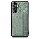 For Samsung Galaxy S23 FE 5G Carbon Fiber Magnetic Card Wallet RFID Blocking Phone Case(Green) - 1