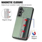 For Samsung Galaxy S23 FE 5G Carbon Fiber Magnetic Card Wallet RFID Blocking Phone Case(Green) - 3