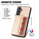 For Samsung Galaxy S23 FE 5G Carbon Fiber Magnetic Card Wallet RFID Blocking Phone Case(Khaki) - 3