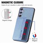 For Samsung Galaxy S25+ 5G Carbon Fiber Magnetic Card Wallet RFID Blocking Phone Case(Blue) - 3