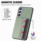 For Samsung Galaxy S25+ 5G Carbon Fiber Magnetic Card Wallet RFID Blocking Phone Case(Green) - 3