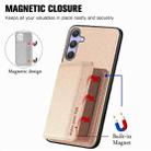 For Samsung Galaxy S25+ 5G Carbon Fiber Magnetic Card Wallet RFID Blocking Phone Case(Khaki) - 3