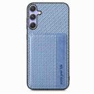 For Samsung Galaxy S25 Ultra 5G Carbon Fiber Magnetic Card Wallet RFID Blocking Phone Case(Blue) - 2