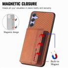 For Samsung Galaxy S25 Ultra 5G Carbon Fiber Magnetic Card Wallet RFID Blocking Phone Case(Brown) - 3