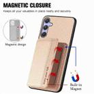 For Samsung Galaxy S25 Ultra 5G Carbon Fiber Magnetic Card Wallet RFID Blocking Phone Case(Khaki) - 3