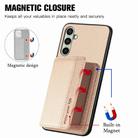 For Samsung Galaxy A36 Carbon Fiber Magnetic Card Wallet RFID Blocking Phone Case(Khaki) - 3