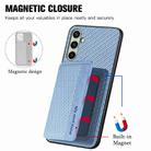 For Samsung Galaxy A56 5G Carbon Fiber Magnetic Card Wallet RFID Blocking Phone Case(Blue) - 3