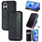 For Blackview A200 Pro Cubic Grid Pressed Magnetic Leather Phone Case(Black) - 1