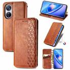 For Blackview A200 Pro Cubic Grid Pressed Magnetic Leather Phone Case(Brown) - 1