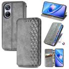 For Blackview A200 Pro Cubic Grid Pressed Magnetic Leather Phone Case(Grey) - 1