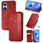 For Blackview A200 Pro Cubic Grid Pressed Magnetic Leather Phone Case(Red) - 1