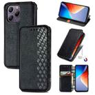 For Blackview A96 Cubic Grid Pressed Magnetic Leather Phone Case(Black) - 1