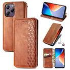 For Blackview A96 Cubic Grid Pressed Magnetic Leather Phone Case(Brown) - 1