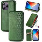 For Blackview A96 Cubic Grid Pressed Magnetic Leather Phone Case(Green) - 1