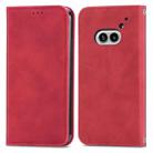 For Nothing Phone 2a Retro Skin Feel Magnetic Flip Leather Phone Case(Red) - 1