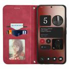 For Nothing Phone 2a Retro Skin Feel Magnetic Flip Leather Phone Case(Red) - 3