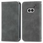 For Nothing Phone 2a Retro Skin Feel Magnetic Flip Leather Phone Case(Grey) - 1